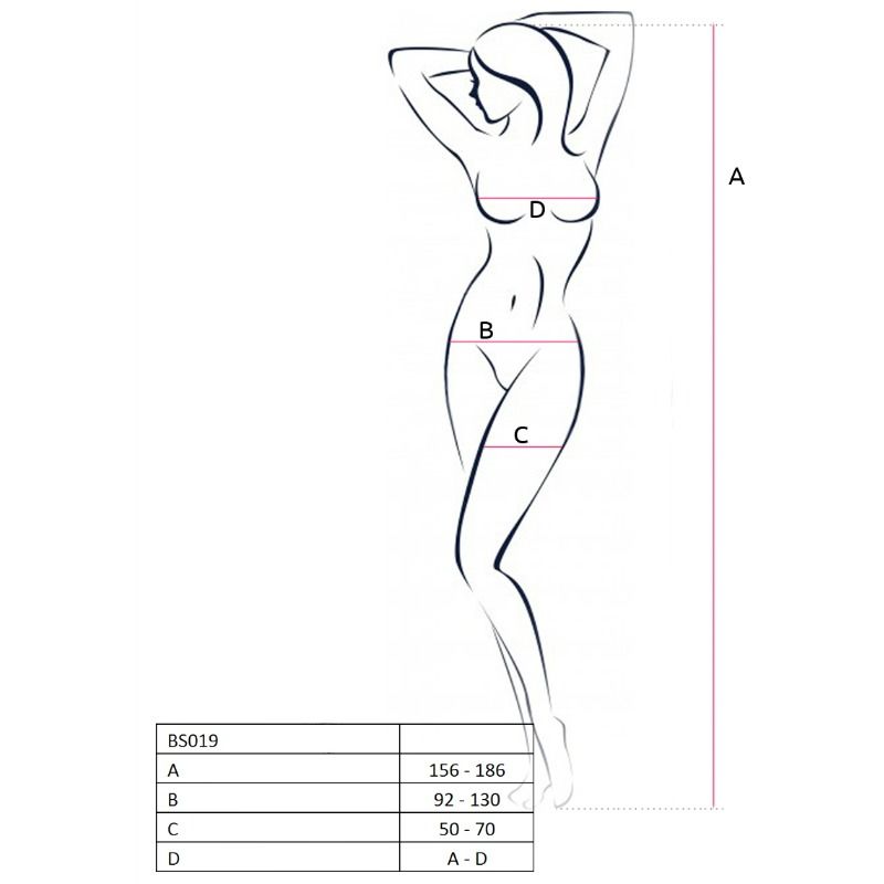 PASSION - FEMME BS019 BODY BAS RÉSILLE BLANC, TAILLE UNIQUE