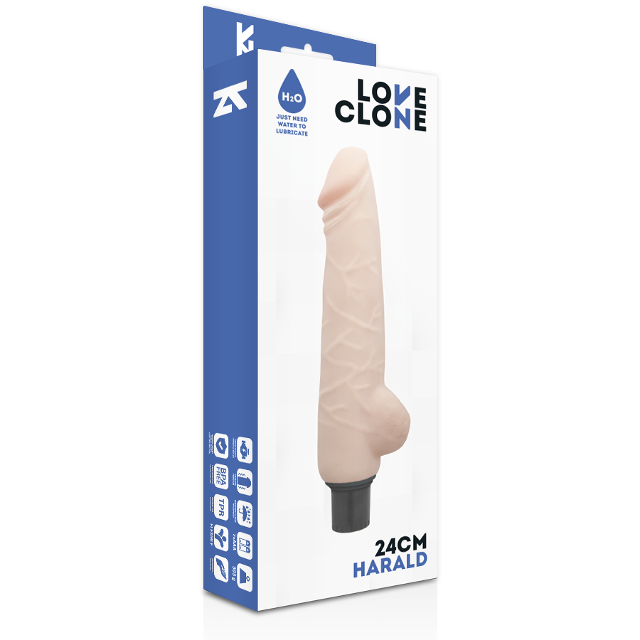 LOVECLONE - VIBREUR AUTOLUBRIFIANT HARALD 24 CM -O- 4 CM
