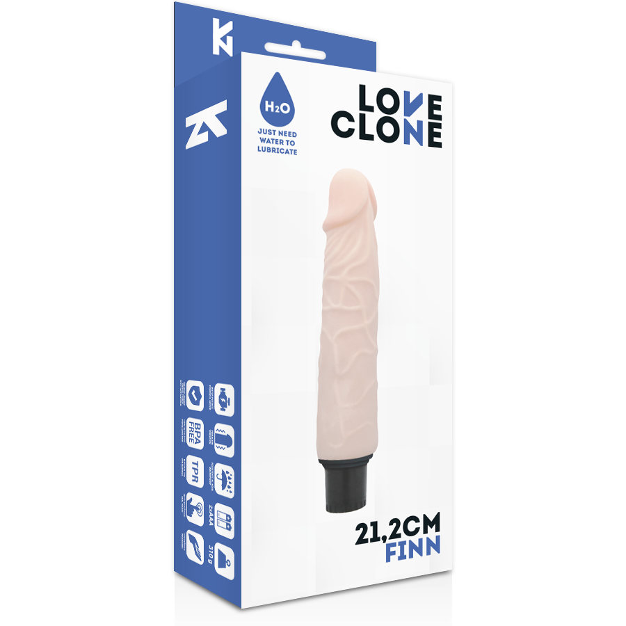 LOVECLONE - VIBREUR AUTO-LUBRIFIANT FINN 21,2 CM -O- 3,8 CM