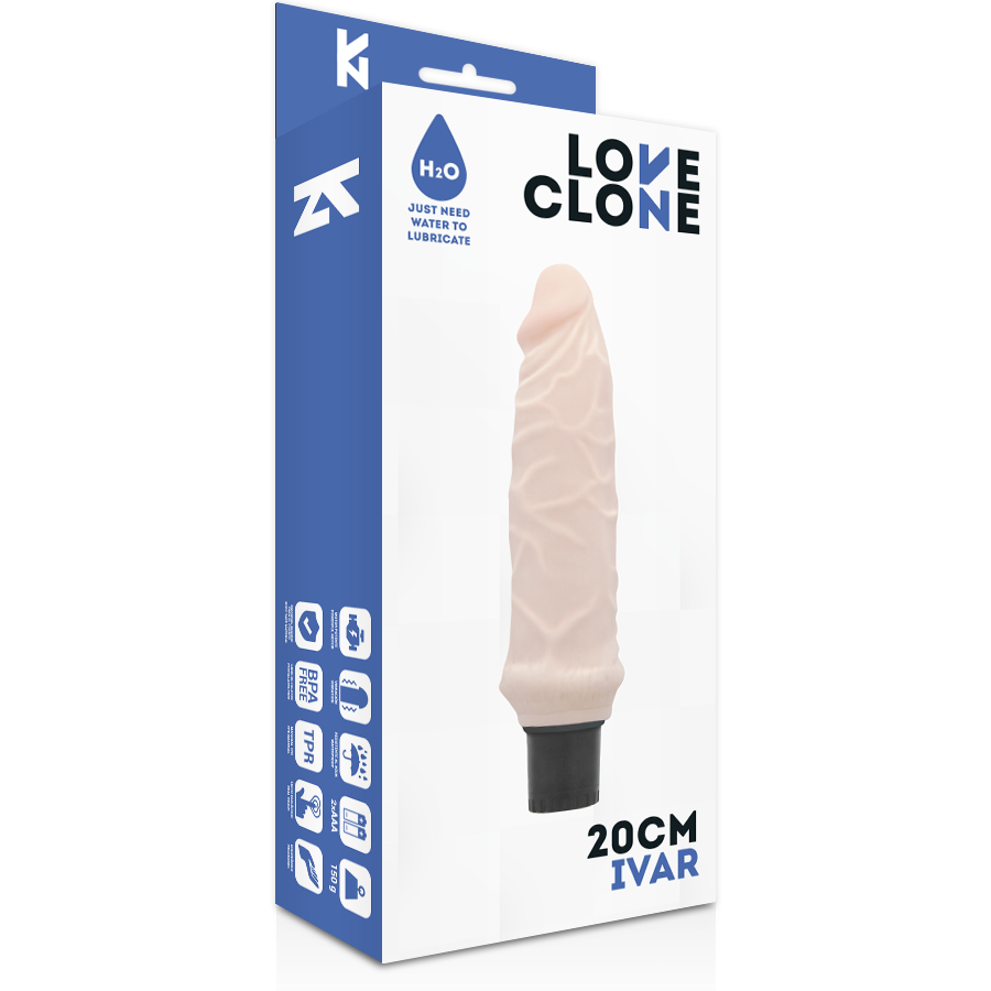 LOVECLONE - VIBRATEUR AUTO-LUBRIFIANT IVAR 20 CM -Ø- 3.7 CM
