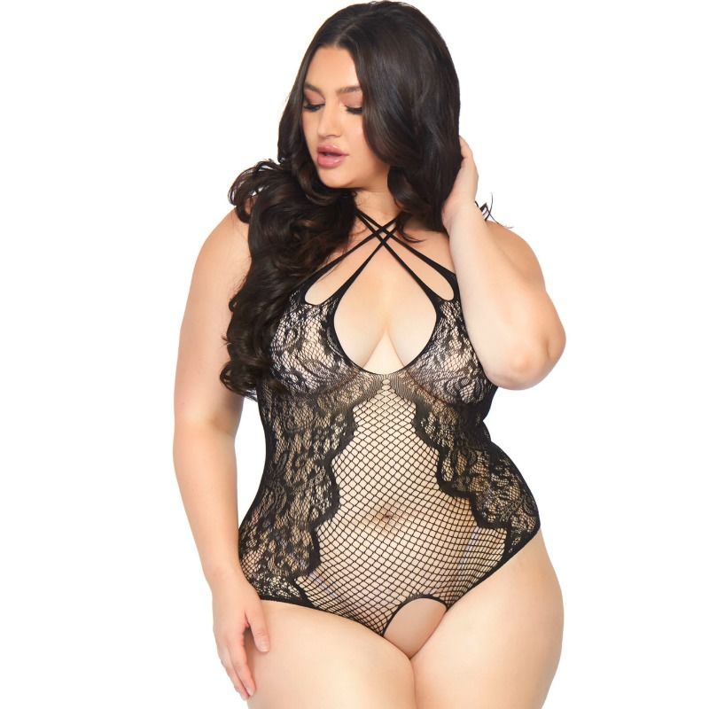 LEG AVENUE - TEDDY ENTREJAMBE OUVERT 1X-2X