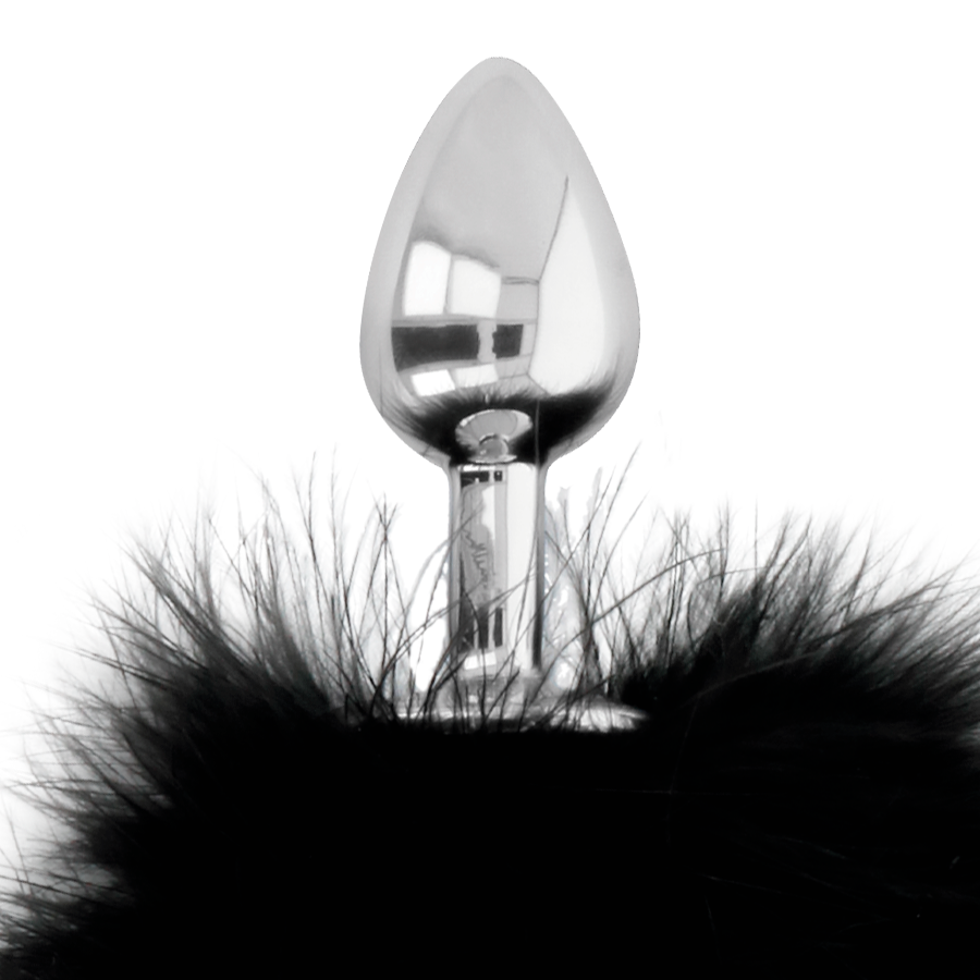 DARKNESS - BUTTPLUG ANAL EXTRA AVEC QUEUE NOIR 7 CM