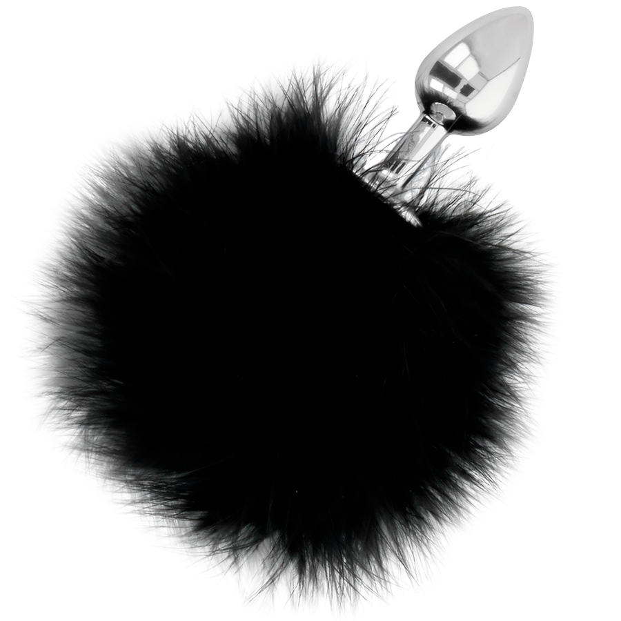 DARKNESS - BUTTPLUG ANAL EXTRA AVEC QUEUE NOIR 7 CM