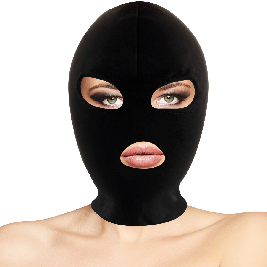TÉNÈBRES - MASQUE BDSM DE SOUMISSION, BOUCHE ET YEUX NOIRS