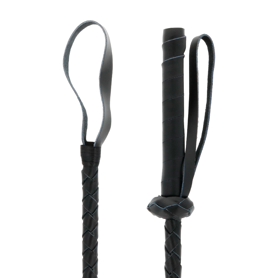 DARKNESS - FOUET BDSM EN CUIR FÉTICHE 60 CM
