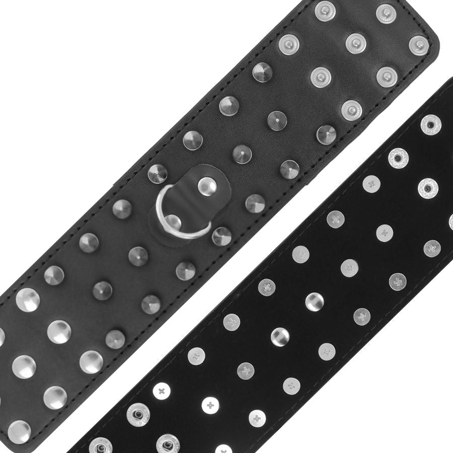 TÉNÈBRES - CRÂNES ET OS MENOTTES NOIRES AVEC POINTES