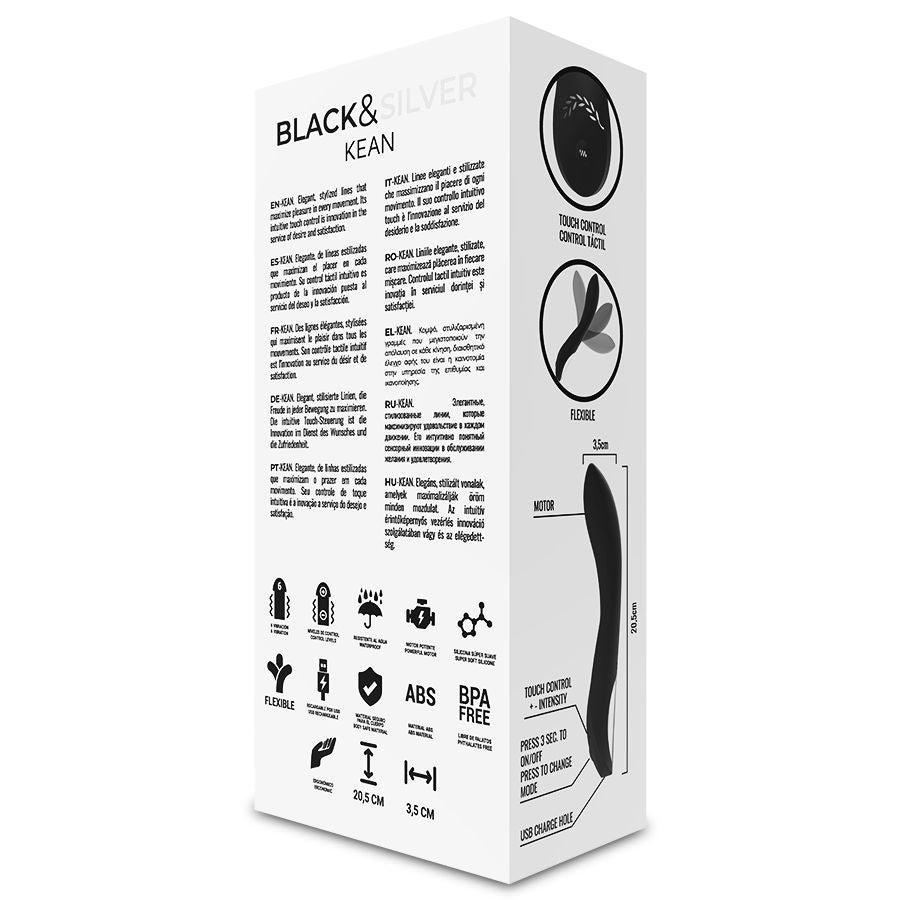 BLACK&SILVER - KEAN VIBRATEUR COMMANDE TACTILE