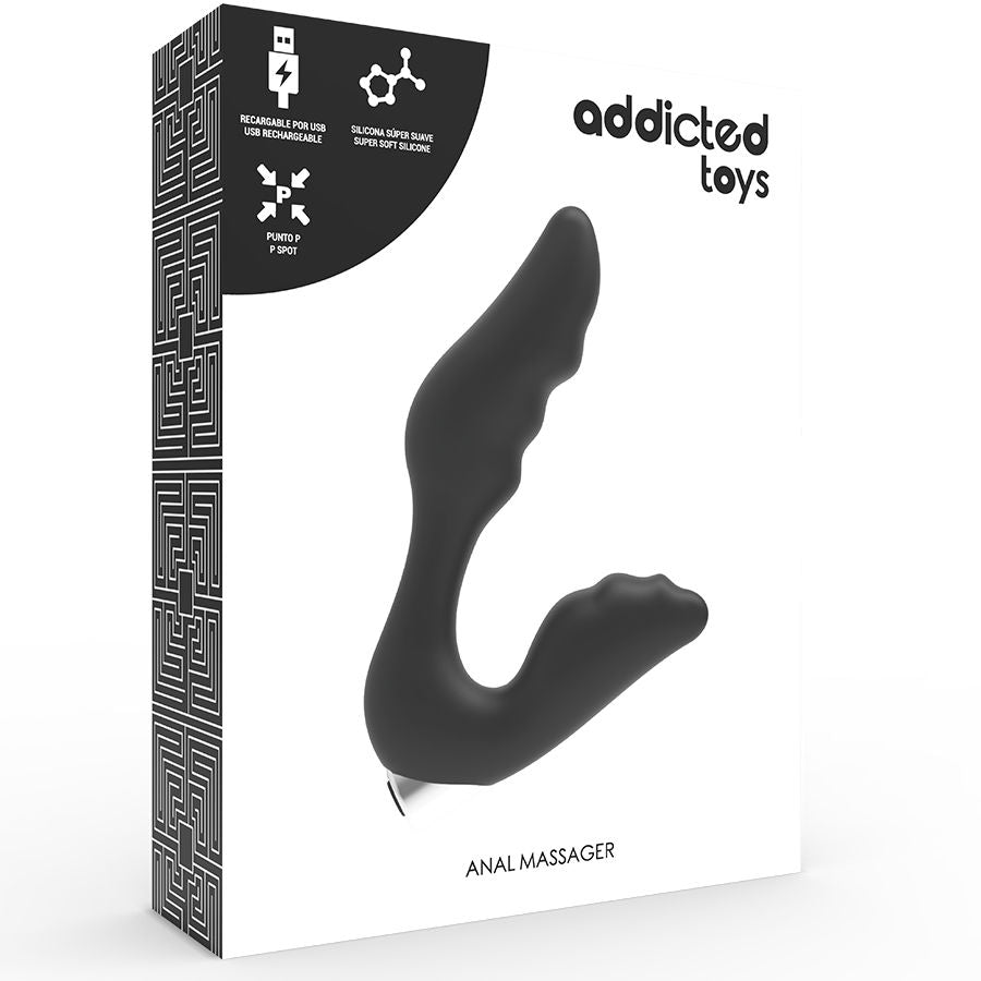 ADDICTED TOYS - VIBREUR PROSTATIQUE RECHARGEABLE. MODÈLE 6 - NOIR