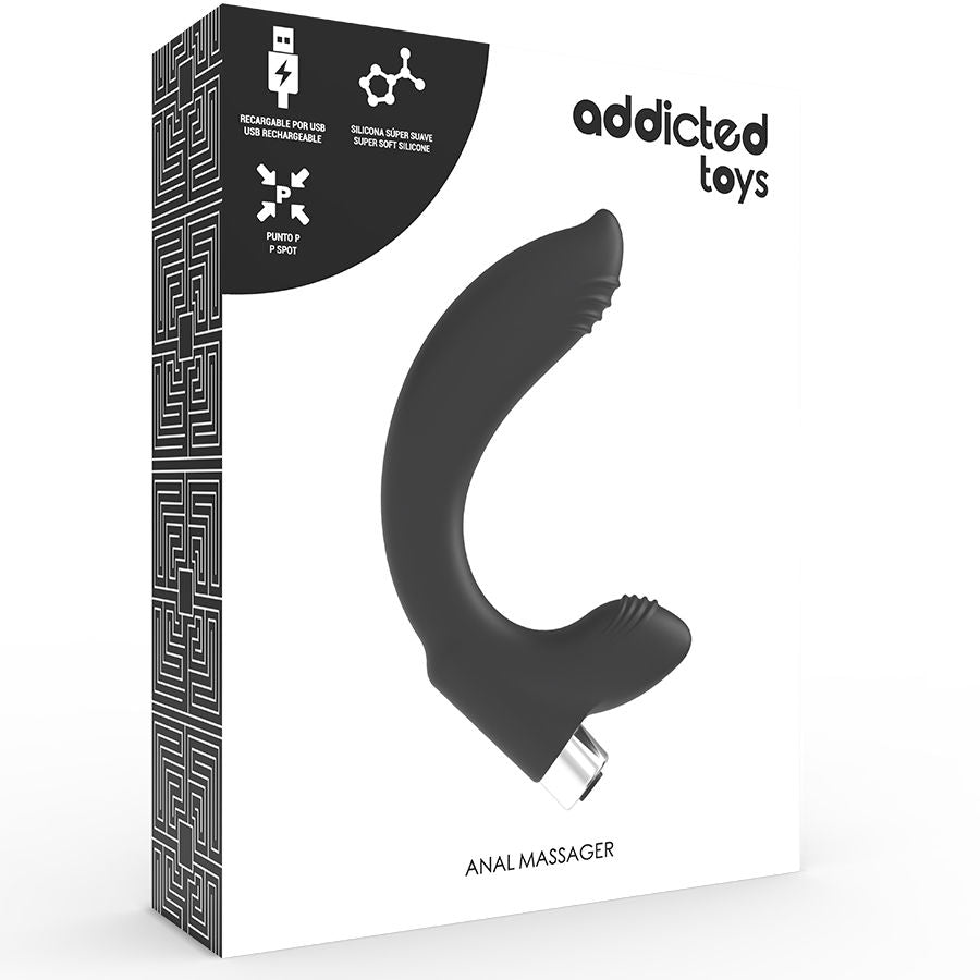 ADDICTED TOYS - VIBREUR DE PROSTATE RECHARGEABLE. MODÈLE 7 - NOIR