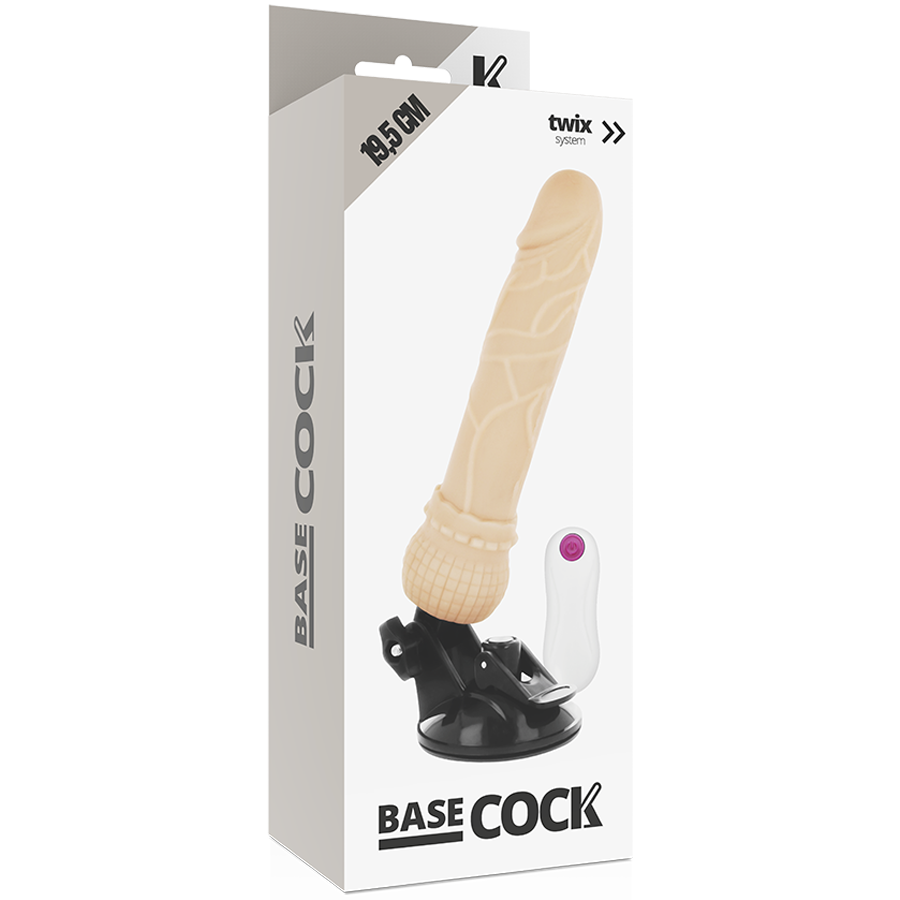 BASECOCK - VIBREUR RÉALISTE TÉLÉCOMMANDÉ NATUREL 19.5 CM -O- 4 CM