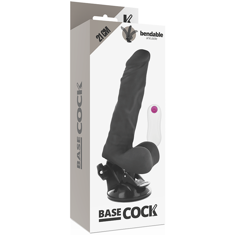 BASECOCK - VIBRATEUR RÉALISTE ARTICULÉ TÉLÉCOMMANDE NATUREL 21 CM -O- 5 CM