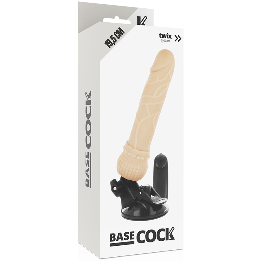 BASECOCK - VIBREUR RÉALISTE TÉLÉCOMMANDÉ NATUREL 19.5 CM -O- 4 CM