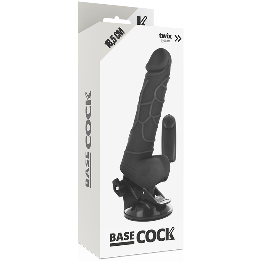 BASECOCK - VIBRATEUR REALISTE TÉLÉCOMMANDE NATUREL 18,5 CM -O- 4CM
