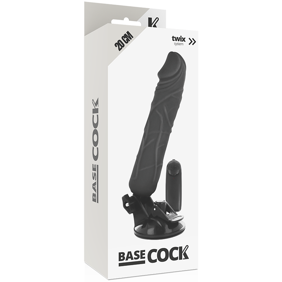 BASECOCK - VIBRATEUR RÉALISTE TÉLÉCOMMANDÉ NATUREL 20 CM -O- 4 CM
