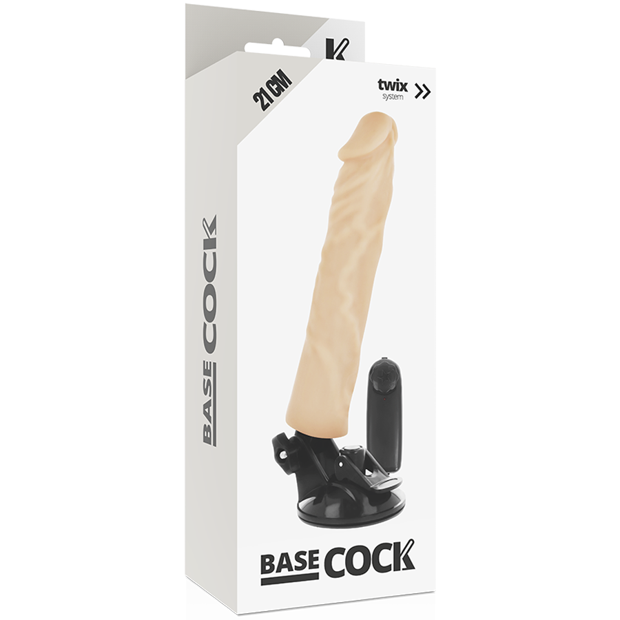 BASECOCK - VIBRATEUR RÉALISTE TÉLÉCOMMANDÉ NATUREL 21 CM -O- 4 CM