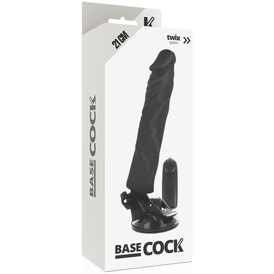 BASECOCK - VIBRATEUR RÉALISTE TÉLÉCOMMANDÉ NATUREL 21 CM -O- 4 CM