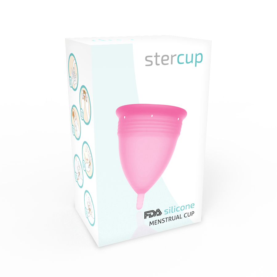 STERCUP - COUPE MENSTRUELLE EN SILICONE DE QUALITÉ ALIMENTAIRE ROSE - TAILLE L
