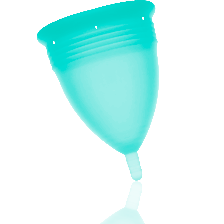 STERCUP - COUPE MENSTRUELLE EN SILICONE DE QUALITÉ ALIMENTAIRE AQUAMARINE - TAILLE S