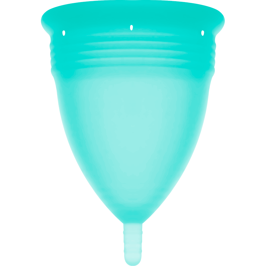 STERCUP - COUPE MENSTRUELLE EN SILICONE DE QUALITÉ ALIMENTAIRE AQUAMARINE - TAILLE S