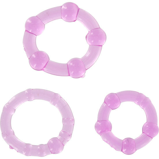 SEVEN CREATIONS - COFFRET DE TROIS ANNEAUX PÉNILIENS VIOLETS