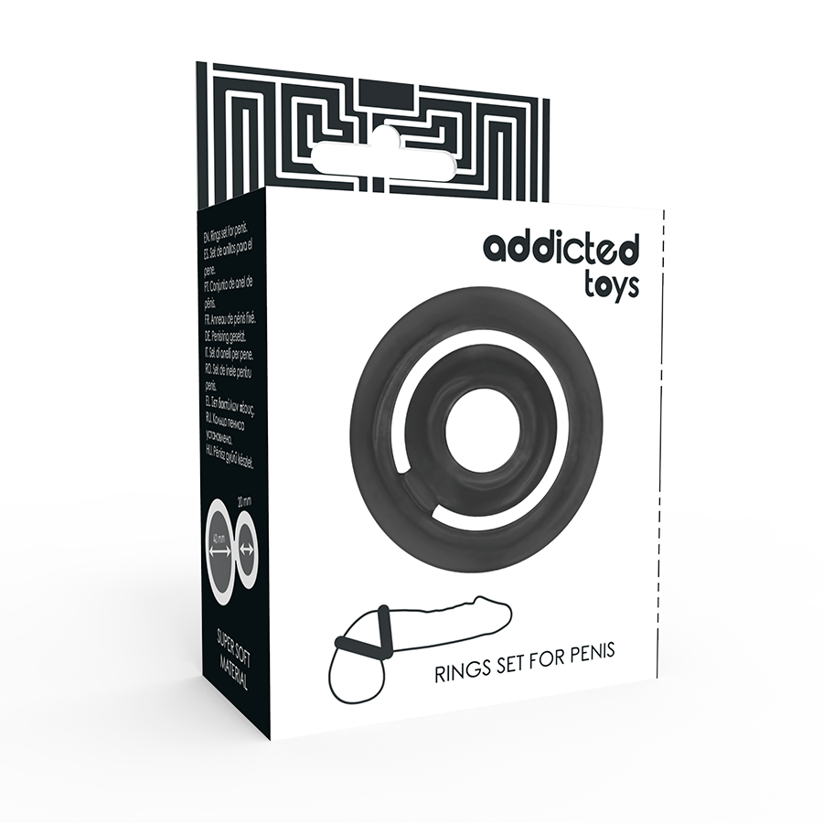 ADDICTED TOYS - ANNEAU PÉNIEN DE PUISSANCE EN SILICONE NOIR