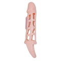 BAILE - HOUSSE D'AGRANDISSEUR DE PÉNIS VIBRANTE AVEC SANGLE NATURELLE 13.5 CM