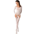 PASSION - FEMME BS055 BODYSTOCKING BLANC, TAILLE UNIQUE