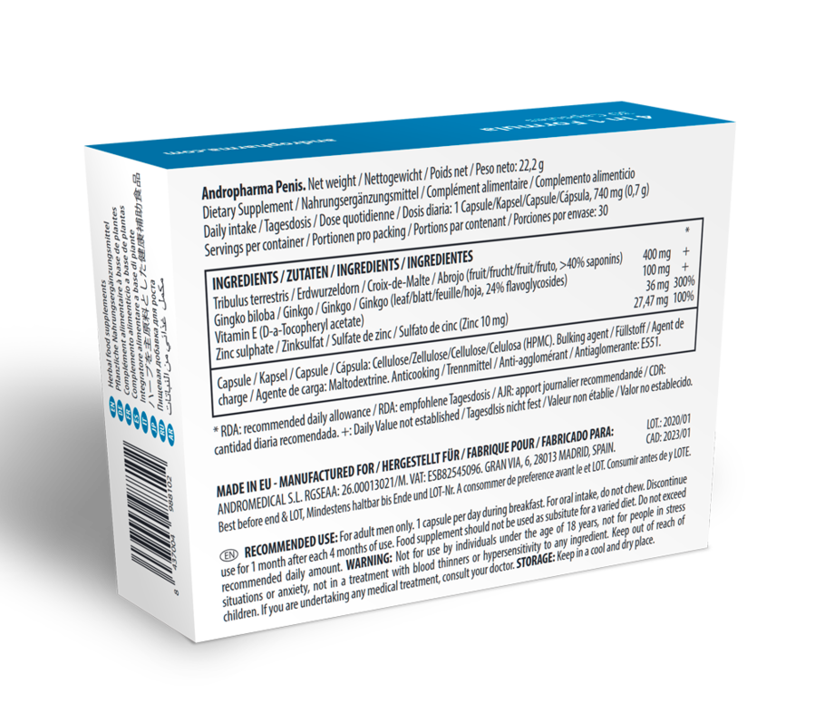 ANDROPHARMA PÉNIS - SUPPLÉMENT D'AUGMENTATION PÉNIS