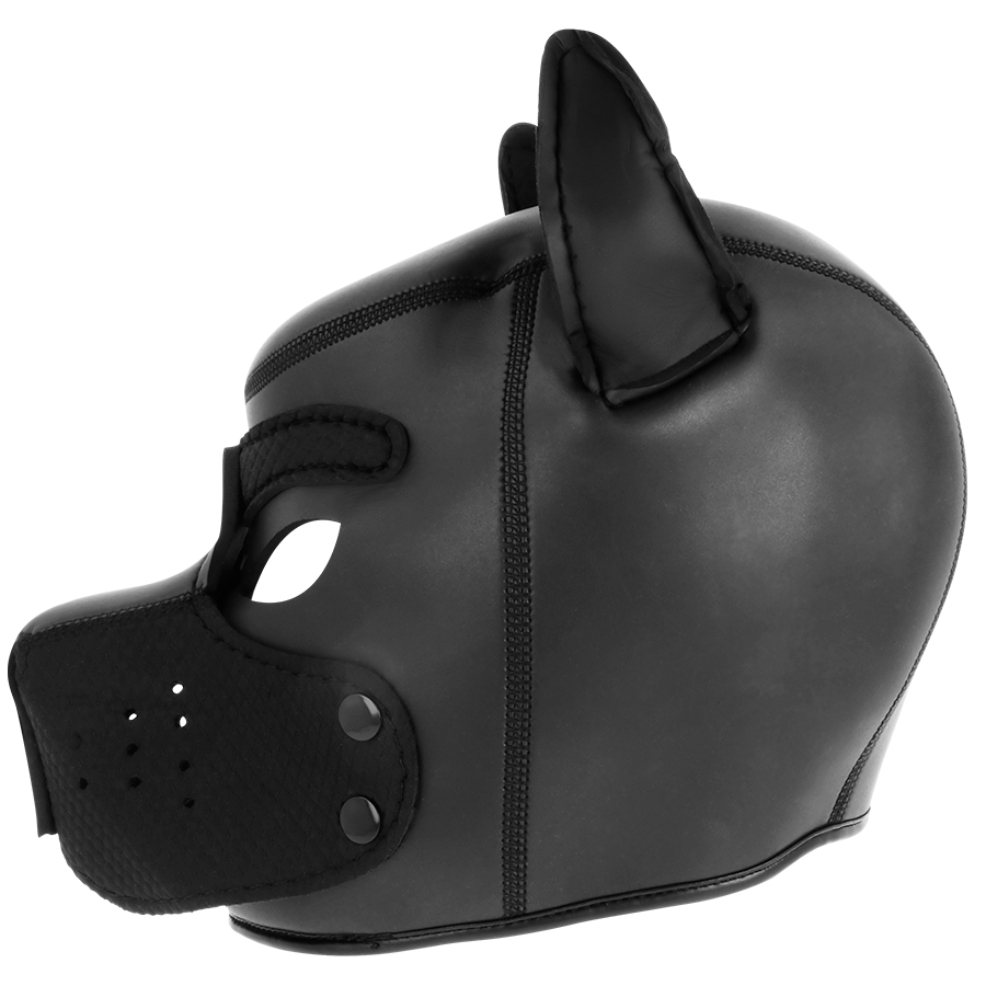DARKNESS - MASQUE DE CHIEN EN NÉOPRÈNE AVEC MUSELIÈRE AMOVIBLE