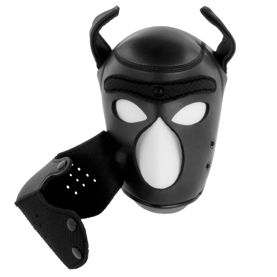 DARKNESS - MASQUE DE CHIEN EN NÉOPRÈNE AVEC MUSELIÈRE AMOVIBLE