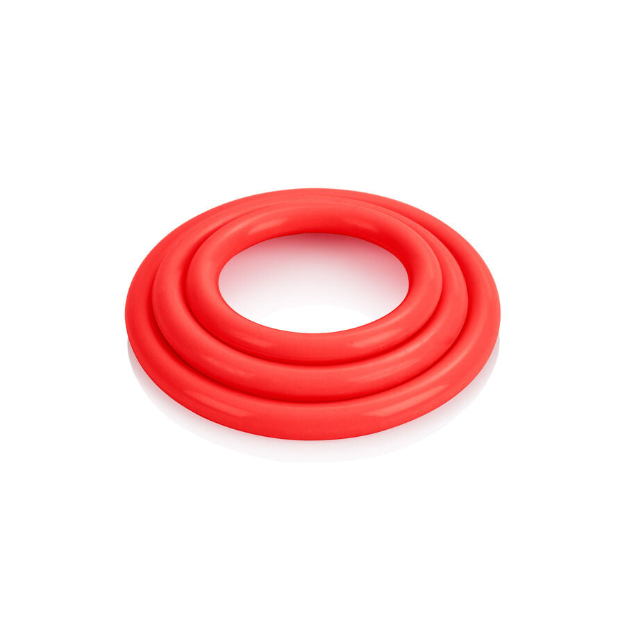 CALEXOTICS - LOT DE TROIS ANNEAUX ROUGE