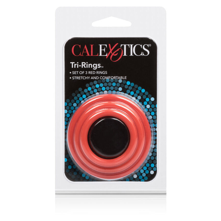 CALEXOTICS - LOT DE TROIS ANNEAUX ROUGE