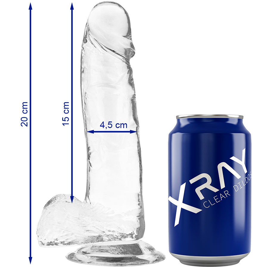 X RAY - COQ TRANSPARENT AVEC BILLES 20 CM -O- 4.5 CM