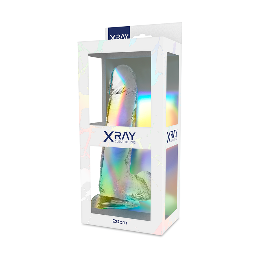 X RAY - COQ TRANSPARENT AVEC BILLES 20 CM -O- 4.5 CM