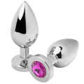 METAL HARD - PLUG ANAL DIAMANT ROSE MOYEN 7,62 CM