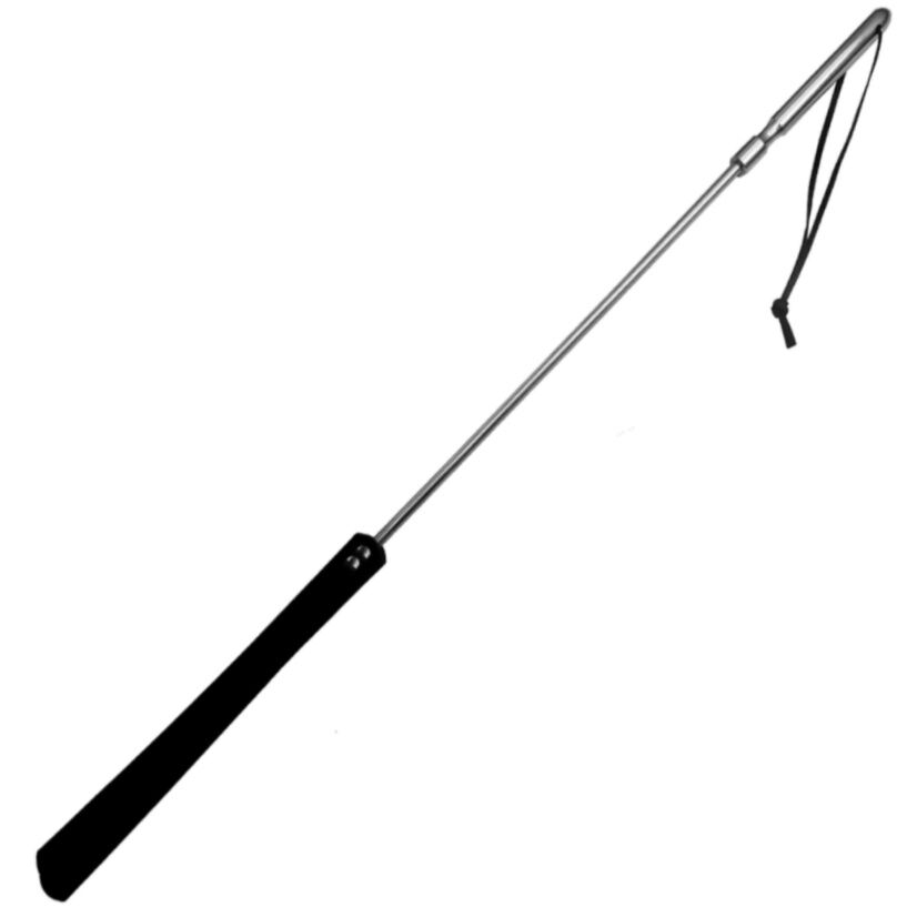 METAL HARD - FOUET EN CUIR VÉRITABLE ET MÉTAL 70CM