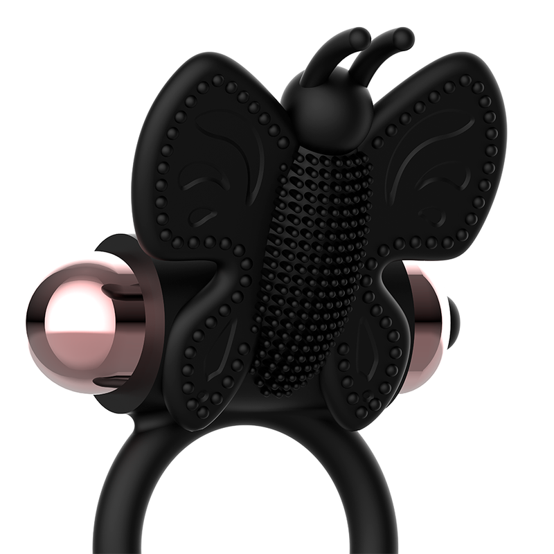 COQUETTE CHIC DESIRE - COCKRING PAPILLON AVEC VIBRATEUR NOIR/OR