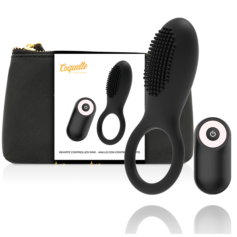 COQUETTE CHIC DESIRE - ANNEAU PÉNIEN TÉLÉCOMMANDÉ RECHARGEABLE NOIR/OR