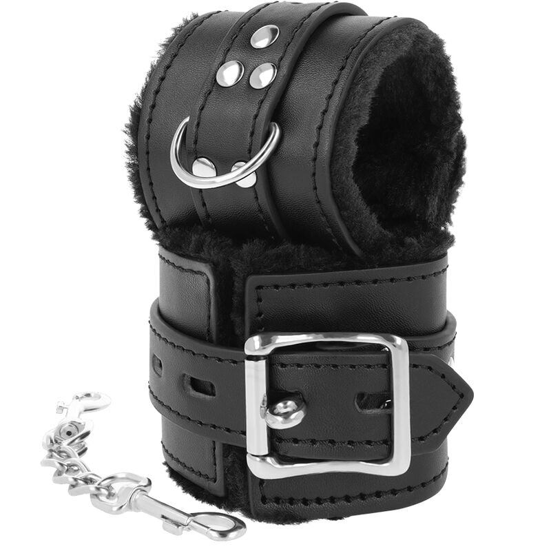 TÉNÈBRES - MENOTTES BDSM DOUBLÉES EN NOIR