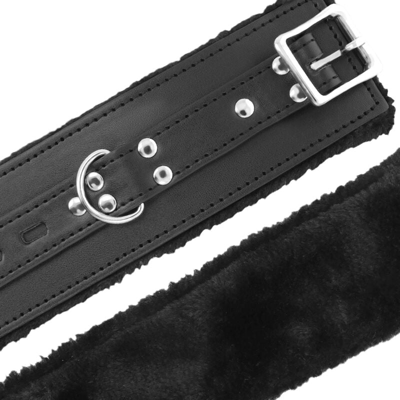 TÉNÈBRES - MENOTTES BDSM DOUBLÉES EN NOIR