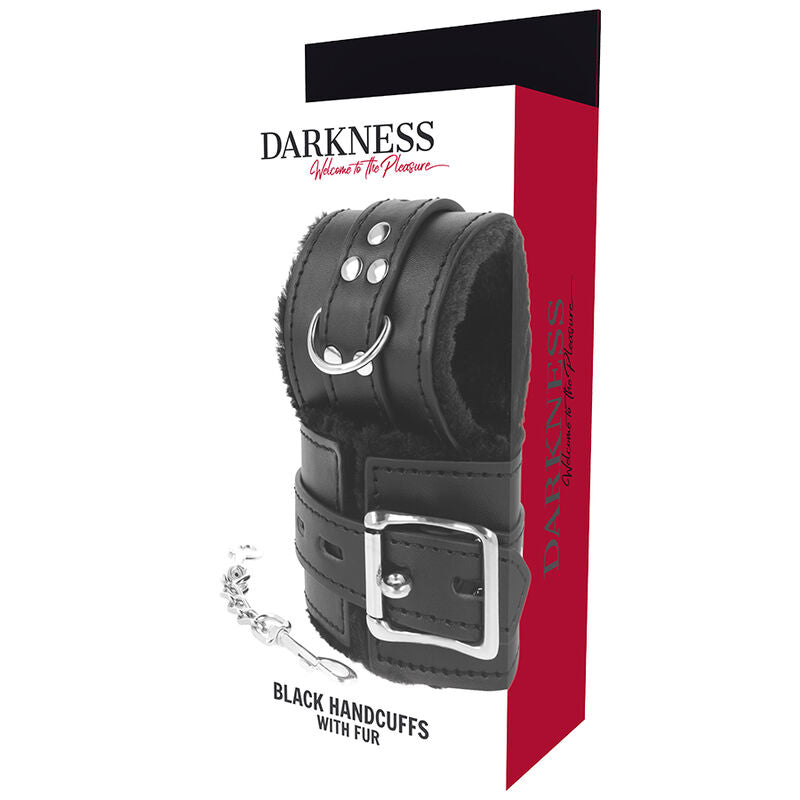 TÉNÈBRES - MENOTTES BDSM DOUBLÉES EN NOIR