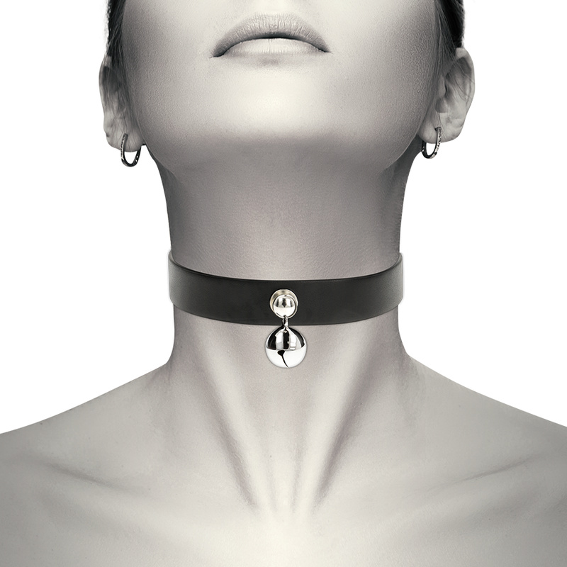 COQUETTE CHIC DESIRE - COLLIER EN CUIR VÉGÉTALIEN POUR FEMMES ACCESSOIRE CLOCHETTE