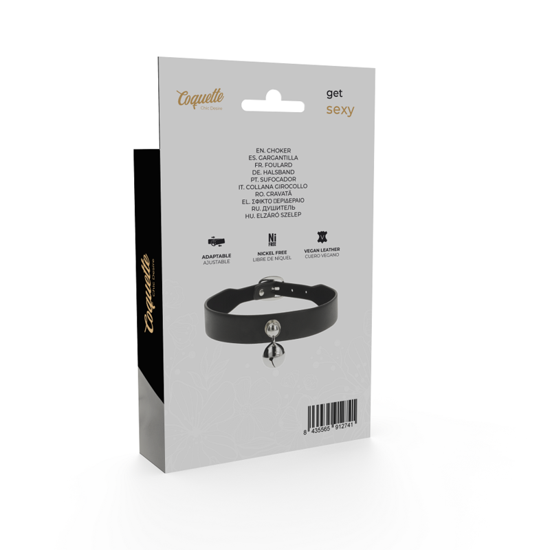 COQUETTE CHIC DESIRE - COLLIER EN CUIR VÉGÉTALIEN POUR FEMMES ACCESSOIRE CLOCHETTE