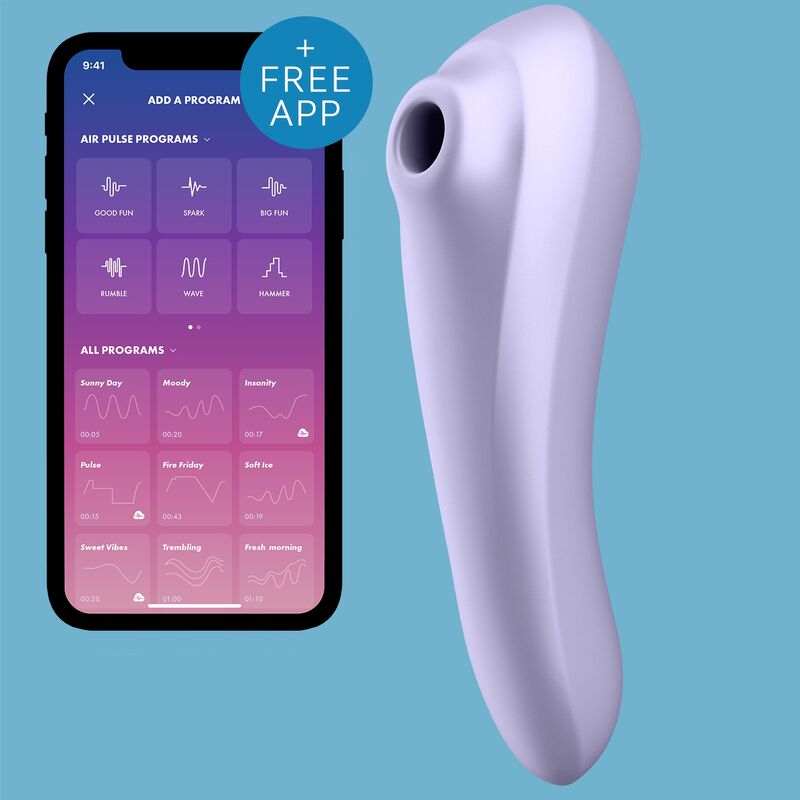 SATISFYER - VIBREUR À IMPULSIONS D'AIR DOUBLE PLAISIR MAUVE
