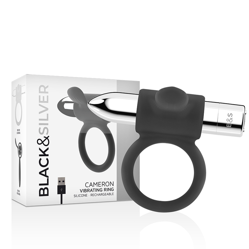BLACK&SILVER - CAMERON ANNEAU RECHARGEABLE ARGENT