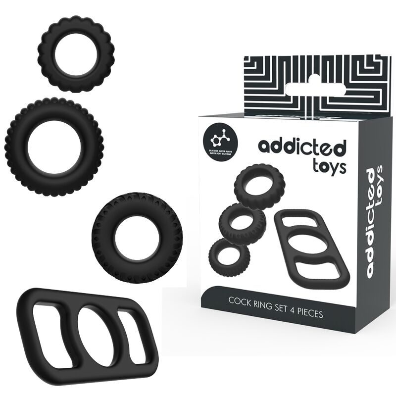 ADDICTED TOYS - COCK RING SET 4 PIÈCES