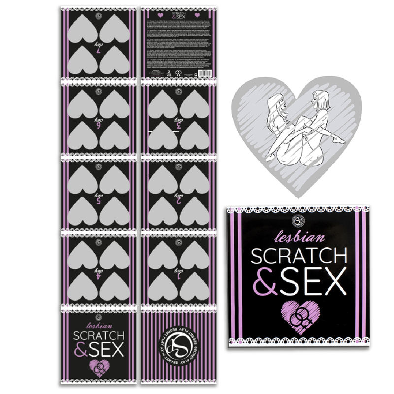 SECRETPLAY - JEU À GRATTER & JEU ÉROTIQUE POUR COUPLES POSITIONS LESBIENNES (ES/EN/FR/PT/DE)