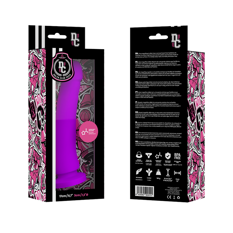 DELTA CLUB - JOUETS DILDO VIOLET SILICONE MÉDICAL 17 CM -O- 3 CM