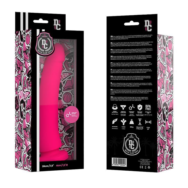 DELTA CLUB - JOUETS DILDO ROSE EN SILICONE MÉDICAL 20 CM -O- 4 CM