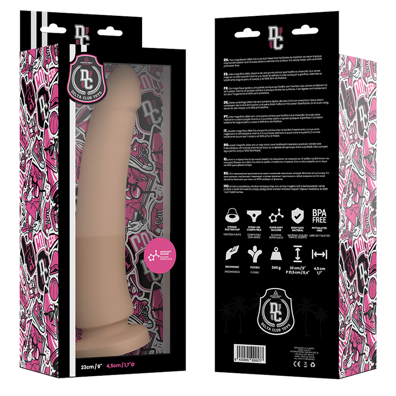 DELTA CLUB - TOYS DILDO NATUREL EN SILICONE MÉDICAL 23 CM -Ø- 4,5 CM